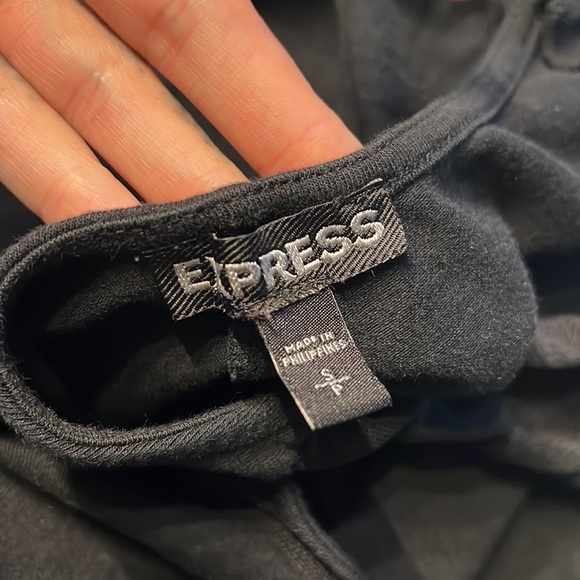 Express black tank with mesh cap sleeves. Small. Cotton Modal Spandex - Picture 4 of 5